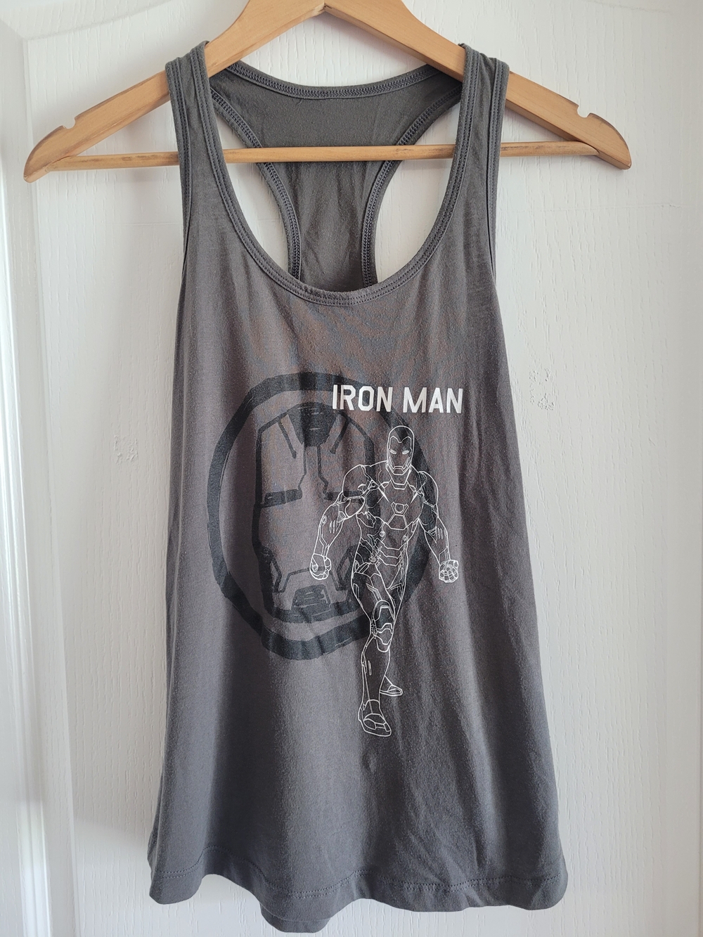 Marvel Iron Man Women's Gray Racerback Tank Top